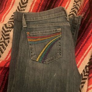 7 For All Mankind Blue Jeans with Rainbow Pocket